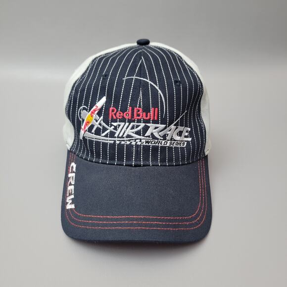 Red Bull Mens Strapback Air Race World Championships Logo Hat Black Gray - Picture 1 of 10